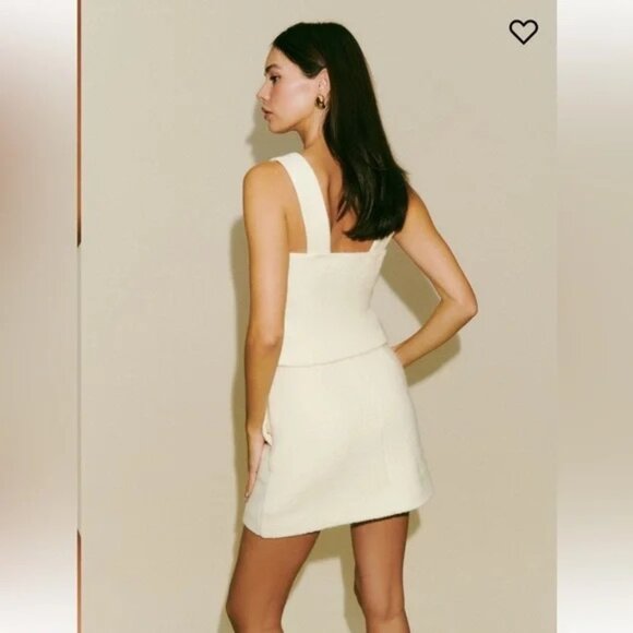 Reformation Brielle Skirt, Cream, sz 2 - Picture 2 of 5